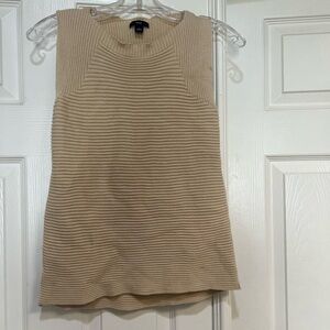 GAP Women Ribbed Beige Sleeveless‎ Pullover Sweater Vest medium
